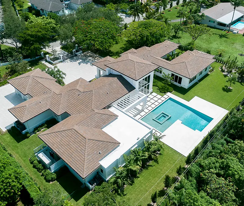 aerial view of tile roof in SW FL